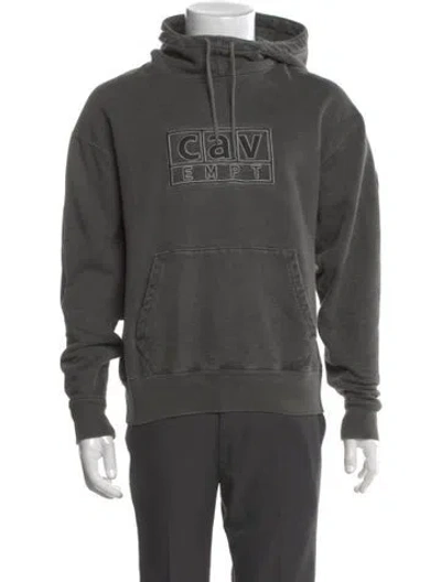 Pre-owned Cav Empt Graphic Print Mock Neck Hoodie In Gray