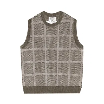 Pre-owned Cav Empt Grid Loose Knit Vest 'khaki' | Cream | Men's Size L In White