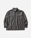 Cav Empt Men S Cotton Linen Casual Shirt Charcoal In Grey