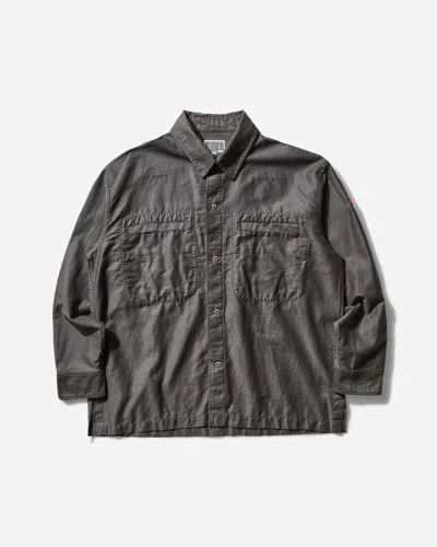 Cav Empt Men S Cotton Linen Casual Shirt Charcoal In Grey