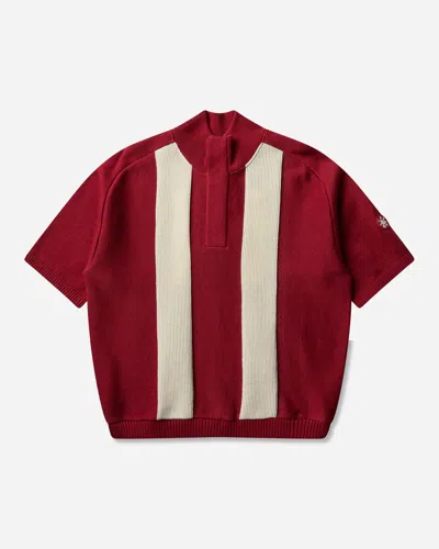 Cav Empt Men S Half Button Up Shortsleeve Knit In Red