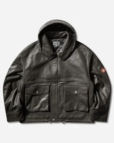 Cav Empt Men S Leather Zip Jacket In Black