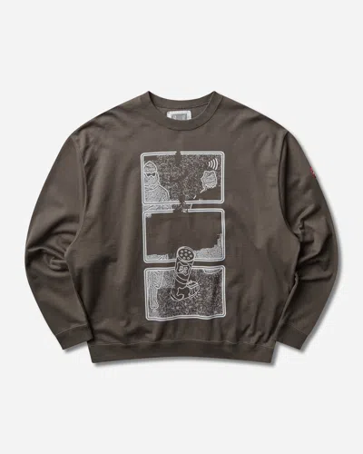 Cav Empt Men S Md Clean Room Light Big Crewneck Sweatshirt Charcoal In Brown
