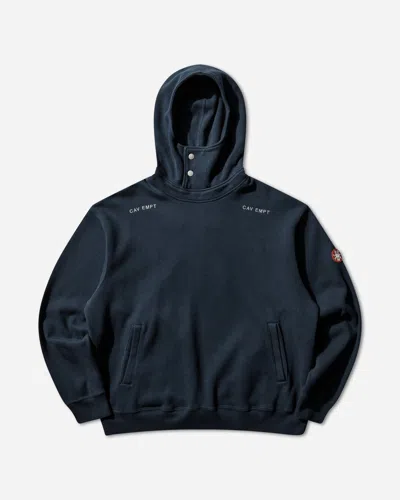 Cav Empt Men S Neck Snap Dbl Knit Hoodie Navy In Blue