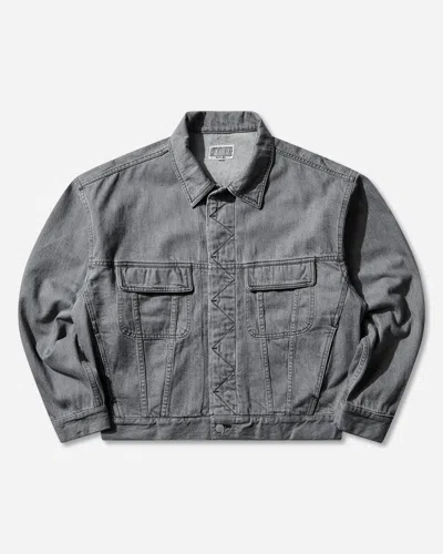 Cav Empt Men S Washed Black Denim Trucker Jacket In Gray