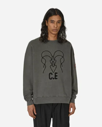 Cav Empt Overdye Wb Headsx4 C.e Crewneck Sweatshirt Charcoal In Black