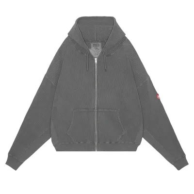 Pre-owned Cav Empt Overdye Wide Rib Cut Zip Hoodie 'charcoal' | Grey | Men's Size M