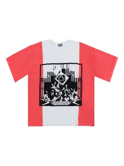 Cav Empt Panelled Graphic-print T-shirt In Red