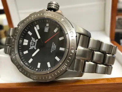 Pre-owned Cavadini Automatic Men's Watch Solid Titanium  Pilot Swiss Selitta Sw200 Cv-1608