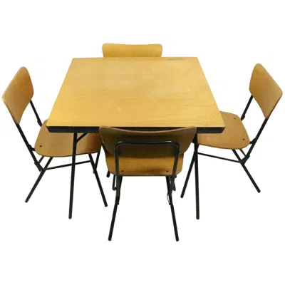 Pre-owned Cavalier Mid Century Dinette Card Table Set By  In Brown