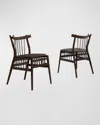 Cavalletto Home Fansipan Leather Dining Side Chair, Set Of 2 In Banco Brown