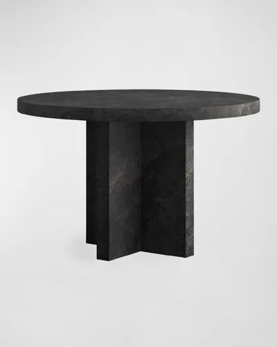 Cavalletto Home Foundry Round Dining Table 48" In Dark Slate