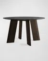 Cavalletto Home Modern Fin Round Dining Table, 51" In Banco Brown