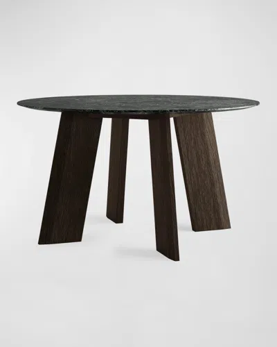 Cavalletto Home Modern Fin Round Dining Table, 51" In Banco Brown