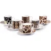 Cavalli 6pcs Coffee Cup & Saucer With Luxury Box In Brown