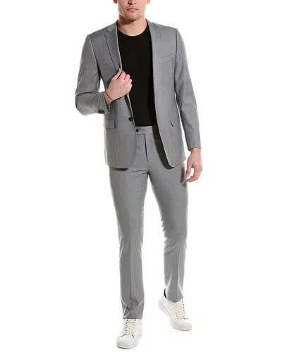 Cavalli Class 2pc Slim Fit Wool Suit In Grey