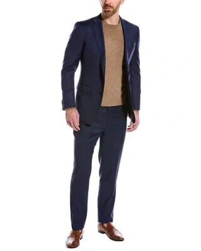 Pre-owned Cavalli Class 2pc Slim Fit Wool Suit Men's In Blue