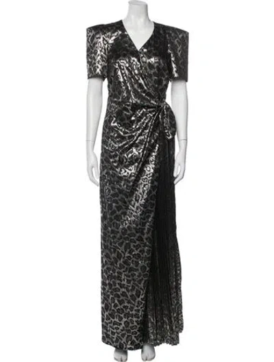 Pre-owned Cavalli Class Animal Print Long Dress In Multi