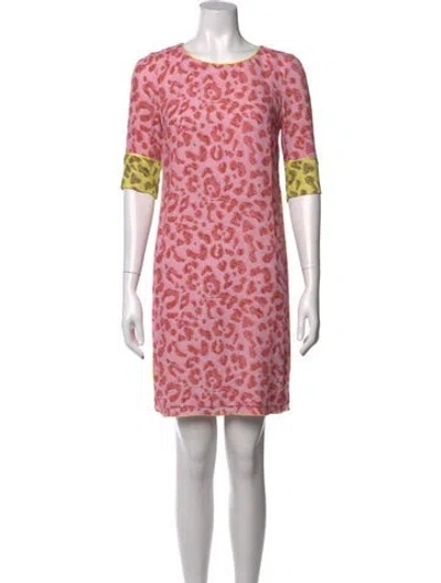 Pre-owned Cavalli Class Animal Print Mini Dress In Pink