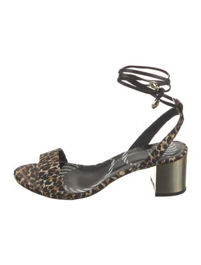 Pre-owned Cavalli Class Animal Print Sandals In Multi