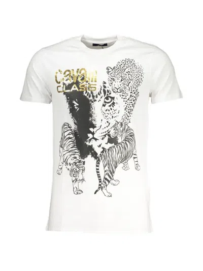 Cavalli Class Animal-print Cotton T-shirt In White