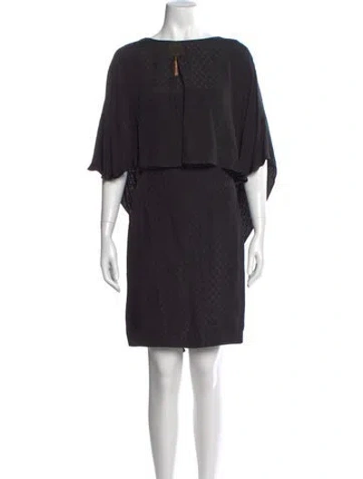 Pre-owned Cavalli Class Bateau Neckline Mini Dress In Black