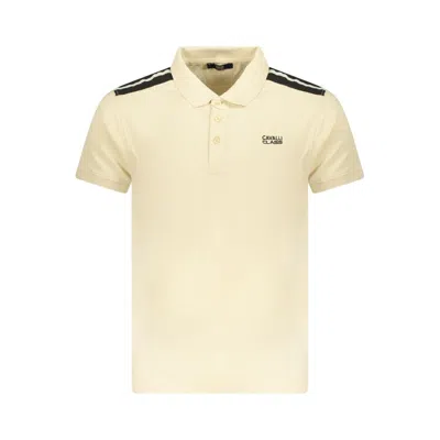 Cavalli Class Beige Cotton Men Polo Shirt In Neutral