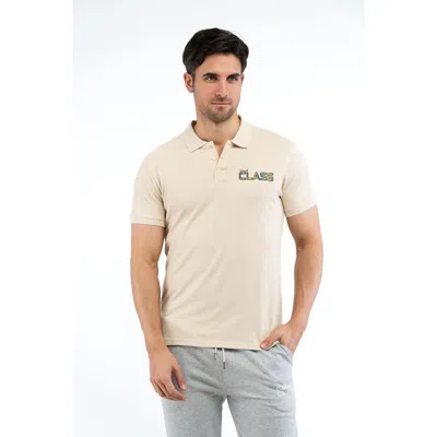 Cavalli Class Beige Cotton Polo Shirt In Neutral