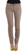 Cavalli Class Beige Dress Skinny Slim Straight Chinos Pants In Brown