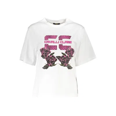 Cavalli Class Bianco Cotton Women's T-shirt In White