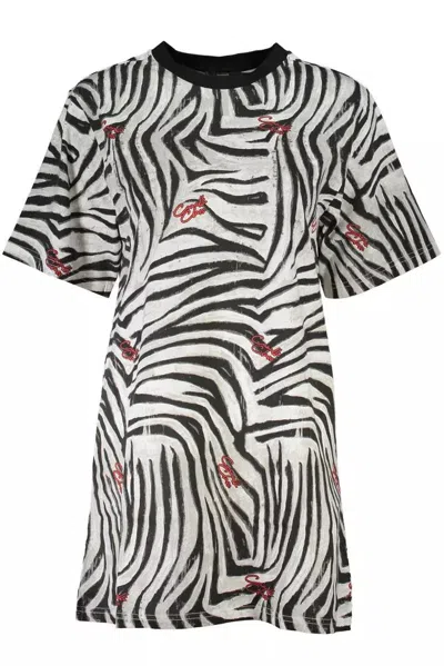 Cavalli Class Woman Mini Dress Grey Size Xxl Cotton In Black