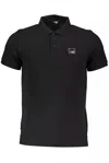 Cavalli Class Black Cotton Men Polo Shirt