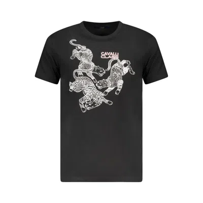 Cavalli Class Black Cotton Men T-shirt