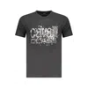 Cavalli Class Black Cotton Men T-shirt In Gray