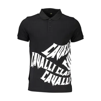 Cavalli Class Black Cotton Mens Polo Men's Shirt