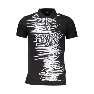 Cavalli Class Black Cotton Polo Men's Shirt