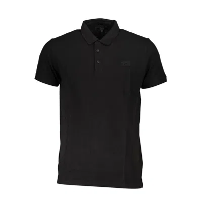 Cavalli Class Black Cotton Polo Shirt