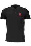 CAVALLI CLASS BLACK COTTON POLO SHIRT