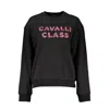 Cavalli Class Black Cotton Sweater In Black