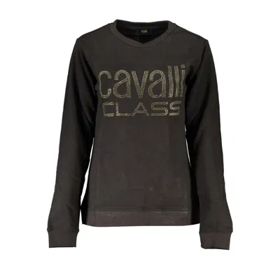 Cavalli Class Black Cotton Sweater In Brown