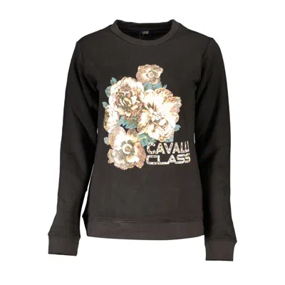 Cavalli Class Floral-print Sweatshirt In Black