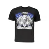 Cavalli Class Black Cotton T-shirt In Blue