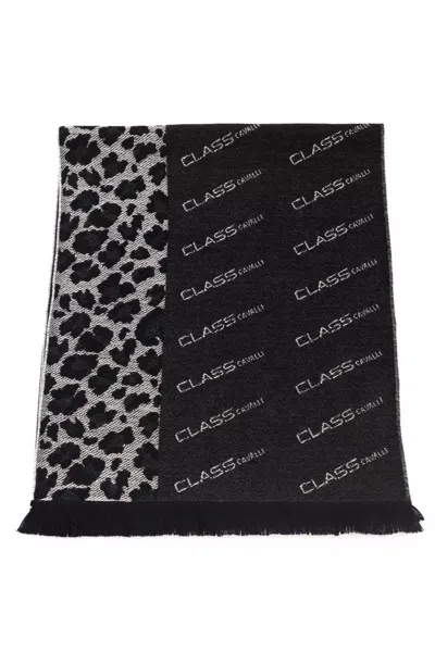 CAVALLI CLASS CAVALLI CLASS BLACK WOOL MEN MEN'S SCARF