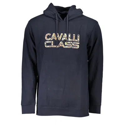 Cavalli Class Blue Cotton Men Sweater In Black