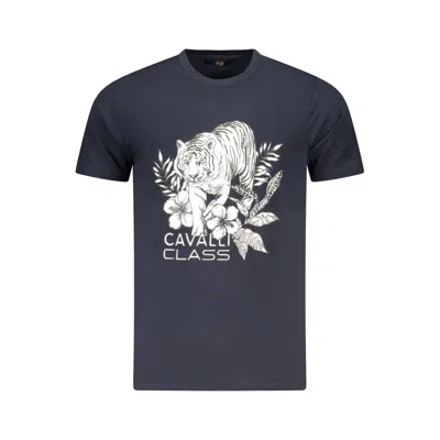Cavalli Class Blue Cotton Men T-shirt