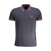 Cavalli Class Blue Cotton Polo Shirt In Black