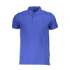 Cavalli Class Blue Cotton Polo Shirt In Blue