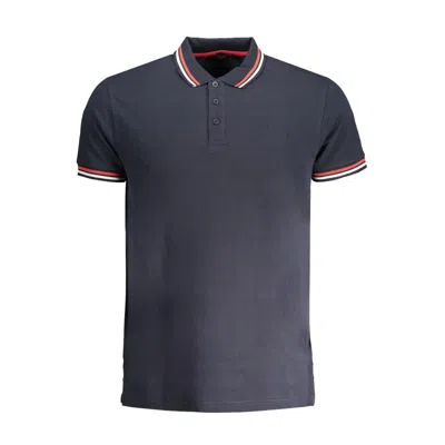 Cavalli Class Blue Cotton Polo Shirt In Black
