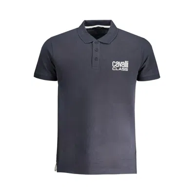 Cavalli Class Logo-embroidered Polo Shirt In Blue