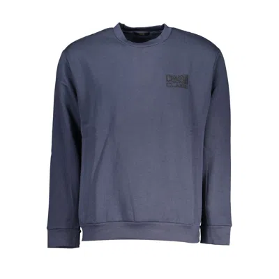 Cavalli Class Elegant Crew Neck Embroidered Sweatshirt In Blue